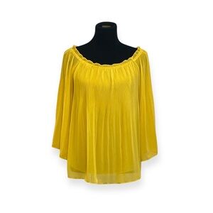 Max Edition Sunshine Yellow Relaxed Pleated Blouse